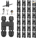 HIBOITEC Wire Connectors for Outdoor Low Voltage Spotlights/Pathway Lights/In-ground Lights/Desk Step Lights, Waterproof 12-18 Gauge Landscape Lighting Connectors, 24 Pack