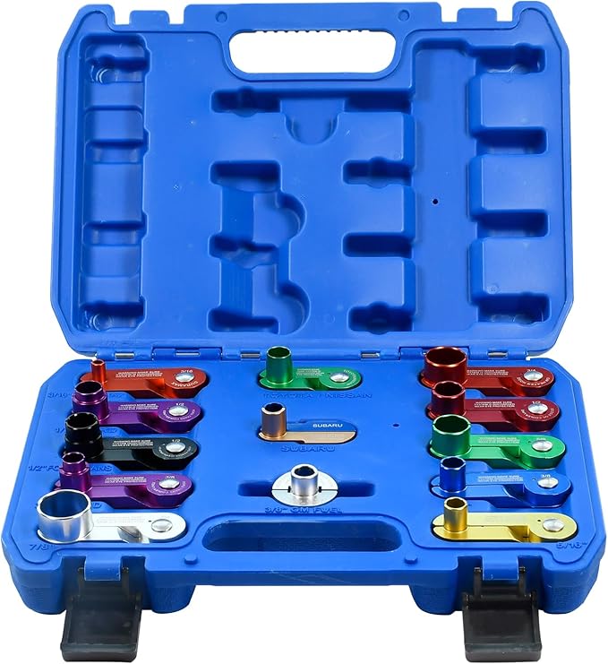 13 Piece Aluminum Spring Disconnect Set, Fuel and Transmission Line Disconnect Kit for Couplings Fuel Lines, Cooler Lines, Heater Lines and Air Conditioning Line