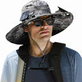 Hat with Fans Solar Power Wide Brim Solar Fan Hats for Men Women UPF 50+ Bucket Fishing Hat with Fan Outdoor