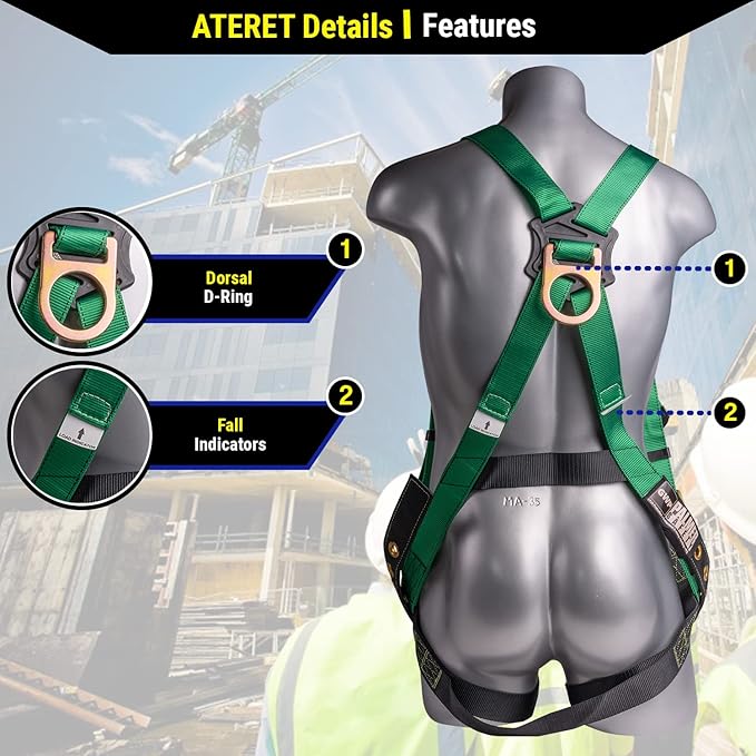 Palmer Safety V5504 Roofing Kit, Construction Harness, Vertical Lifeline Assembly & Duffle Bag