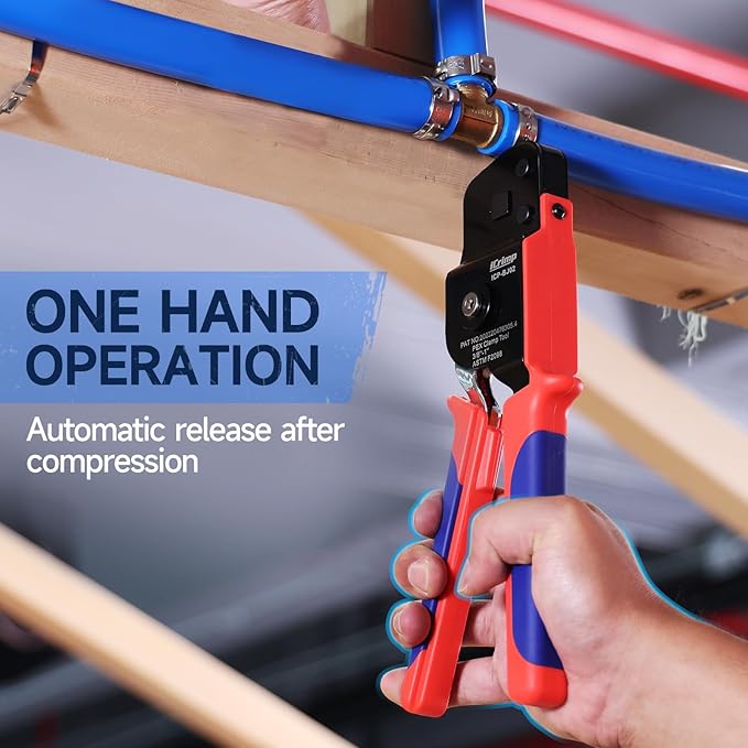 iCrimp One-Hand PEX Pipe Cinch Tool meet ASTM F2098 Standard clamps, Crimping Tool for 3/8-1 inch Clamp Rings