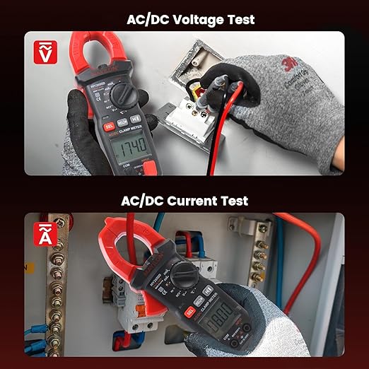 Digital Clamp Meter, Multimeter 6000Counts Volt Meter Auto-ranging Measures AC/DC Amp Clamp, NCV Non Contact Check Function (MAYILON MY2600D)