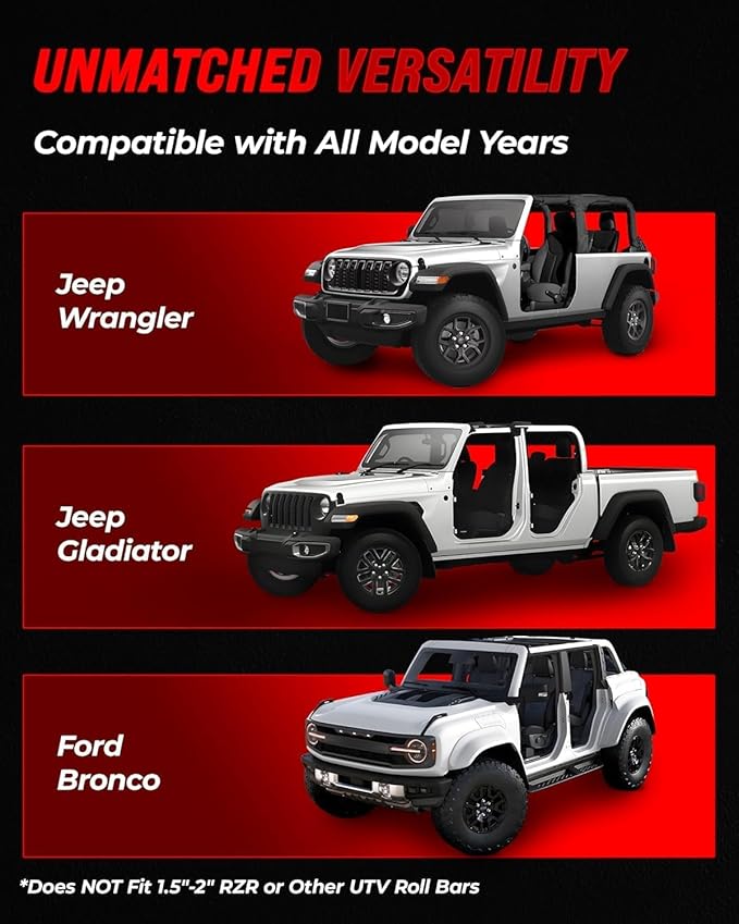 Badass Moto for Jeep Fire Extinguisher Mount. Offroad Roll Bar Extinguisher Holder. Off Road Vehicle Accessories Wrangler Camping Kit Gear. Fits 1965-2025 Jeep JL JK JKU TJ CJ JL Bronco - 2 Pack