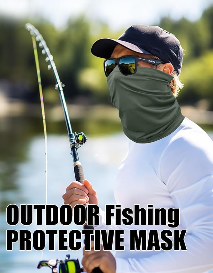 JHYWELL Cooling Neck Gaiter Face Mask, UV Protection Masks Gator, Windproof Bandana for Skiing, Fishing, Hiking, Cycling