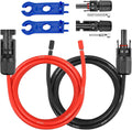 10AWG Solar Extension Panel Cable - 5FT Solar Wire with Waterproof Female and Male Connector and Solar Panel Adaptor Kit Tool PV Wire for RV, Home, Boat, Solar Panels(5Feet Red + 5Feet Black)