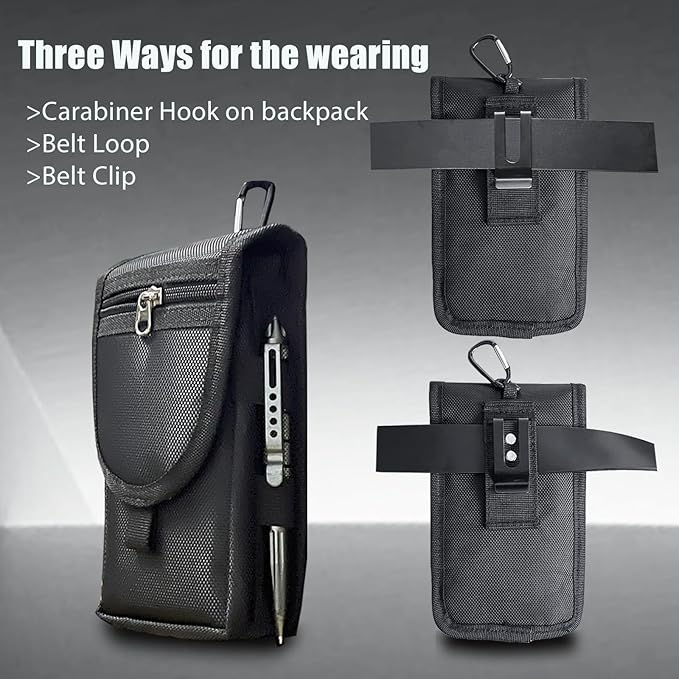 Belt Tool Pouch,Tactical Utility Pouch, Heavy-Duty Nylon EDC Multitool Organizer,Cell Phone Holder, Multi-Pockets Tool Holster Sheath Bag for Electricians Handymen Work Maintenance Dailylife Hiking