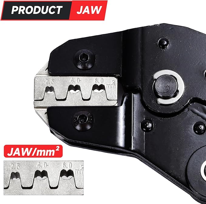 Solar PV Cable Crimping Tool for Solar Connectors Parts Accessories RV Camping Trailer AWG14-10 (2.5/4/6mm²) - 7 Inch Piler Crimper For Solar Panel Cable Assembly and Installation