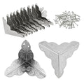 SDTC Tech 12 Pack Furniture Corner Protector 1" x 1" Antique Silver Triangle Edge Decorative Metal Corner Guard for Storage Box Jewelry Case Cabinet Coffee Table Wooden Chest etc.