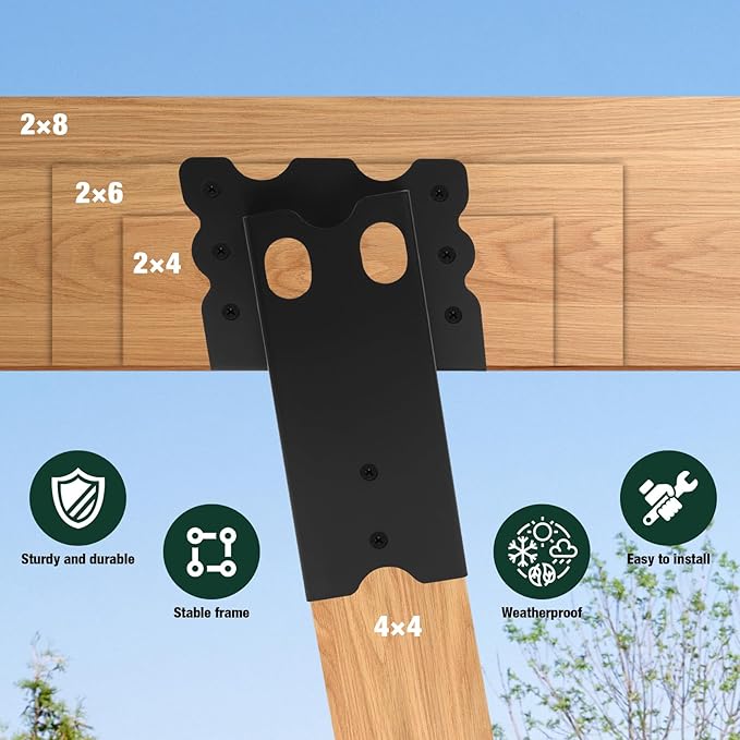 Deer Stand Brackets 4pcs,Outdoor 4"x 4" Compound Angle Bracket,Multi-Use Elevator Brackets for Outdoor Platforms,Deer Hunting Stands,Shooting Shacks and Tree Houses