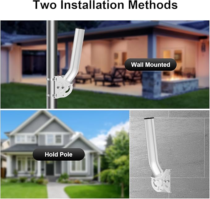Universal Antenna Pole Mount Bracket, 12" Adjustable J Mounting Brackets for Stalink Gen 2 & Mini, Weather Station, TV/AF Antennas, Wireless Bridge, Access Point, WiFi Booster Extender