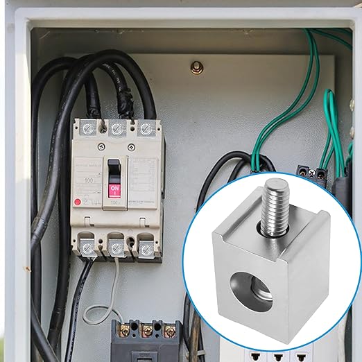4 Pieces #4-2/0 Circuit Breaker Ground Lugs, Aluminum Neutral Lug Kit for Electrical Connections, Grounding Lugs (2/0, 4)