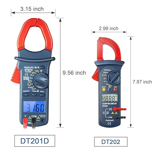 AstroAI Digital Clamp Meter 2000 Counts, Multimeter Amp Meter with Auto Ranging; Measures Voltage Tester, AC Current, Resistance, Continuity; Tests Diodes