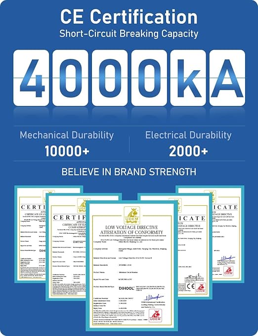 DIHOOL Solar Panel Disconnect Switch, Non Polarized DC Circuit Breaker, 30 Amp, 2 Pole, 12V-400V, AC Disconnect Box Outdoor, Battery Cutoff Isolator