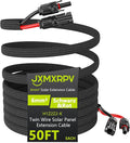 50Ft 10AWG Solar Cable Extension with Protection Cover, Solar Wire with Tool-Free Solar Connectors, IP68 Waterproof PV Cable, Solar Panel Extension Cable 10Gauge for Home Boat RV Solar Panels(50ft)