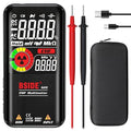 BSIDE Digital Multimeter Color LCD 3 Results Display 9999 Counts Auto Range Voltmeter, Rechargeable with EMF Detector, Capacitance Ohm Hz Diode Live Check Voltage Tester
