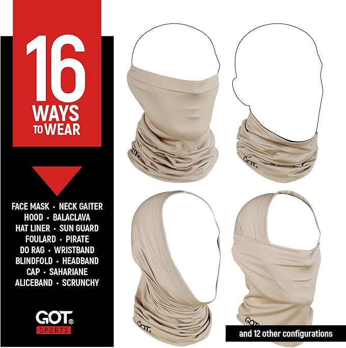 GOT Sports UPF 50+ Fishing Neck Gaiter - UV Face Mask Sun Protection for Men & Women - Camo SPF Face Cover Gator