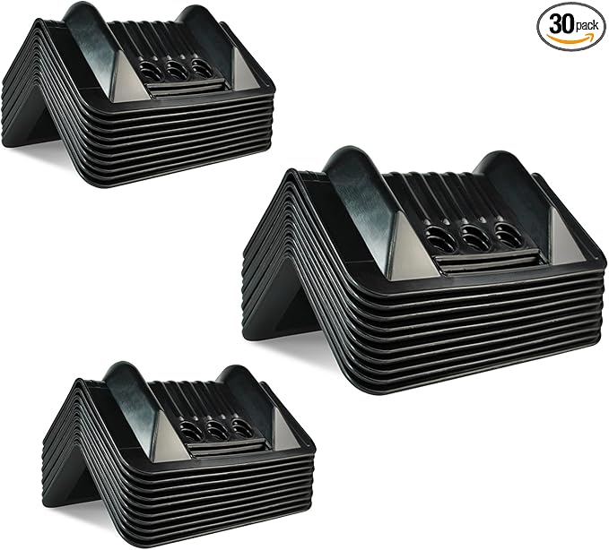 JUCHEN 30Packs Flatbed Edge Protector, Cargo Corner Protector, Protects Cargo Edges from Wear and Tear（Black）