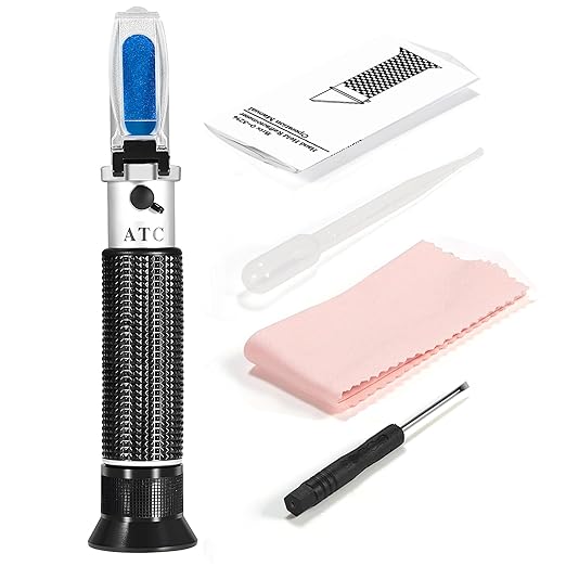 Handheld Alcohol Refractometer,V·RESOURCING 0~80% Alcohol Content Measurement Tool Tester for Spirits Distilled Ethanol with Water Like Whiskey, Brandy;Used in Scientific Research, Alcohol Purchase