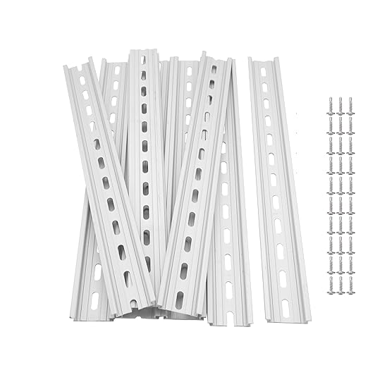 10 Pieces 12" Aluminum DIN Rails,RoHS Standard Slotted DIN Rail,with Extra Screws for Hardware Components Mounting (12inch)