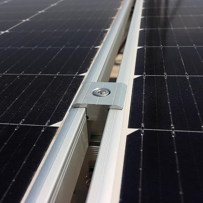uxcell 12Pcs Solar Panel Middle Clamp, 35mm Aluminum Solar Panel Center Clamps PV Solar Rail Mounting System Install Hardware, Silver