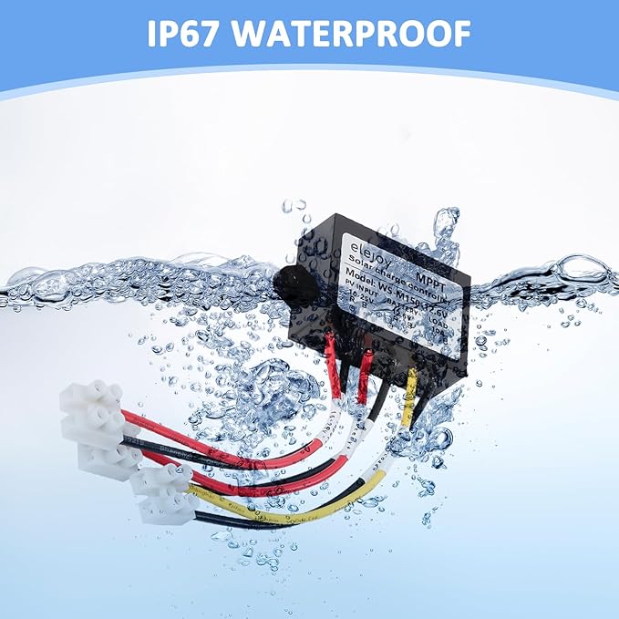 10 Amp 12.6V 150W MPPT Solar Charge Controller 99% LiFePO4 Lithium Iron Phosphate Battery Ultra-Compact and Lightweight IP67 Waterprof