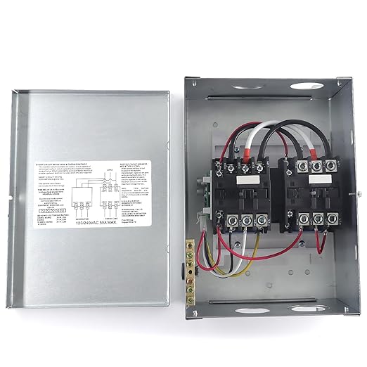 50 Amp Transfer Switch Automatic Transfer Switch for RV, Speedboats 120/240 VAC, 50 Amp, Automatic Transfer Relay Switch