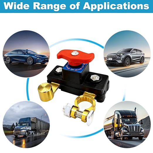 2PCS Car Battery Power Cut-Off Switch Breaker, Stable Transmission High Conductivity Pure Copper Disconnect Switch, Smart Car Battery Disconnect Switch for Boat Rv Car Truck Supplies