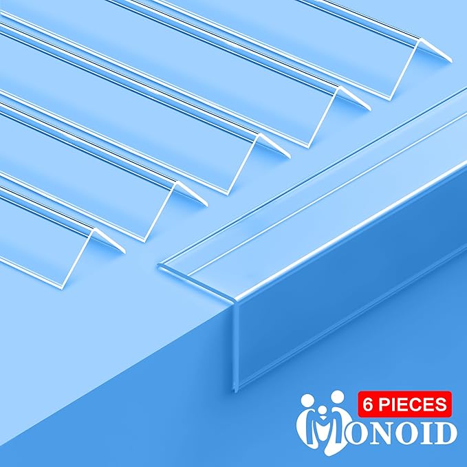 MONOID Night Stand Corner Protectors Clear 16" - Baby Safety Edge Guards (6 Pack)