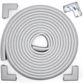 Roving Cove Slimfit Corner Edge Protector for Baby Proofing (Small 15ft Edges 4 Corners), Furniture Safety Bumper Guard, Soft NBR Rubber Foam, 3M Adhesive, Stone Grey