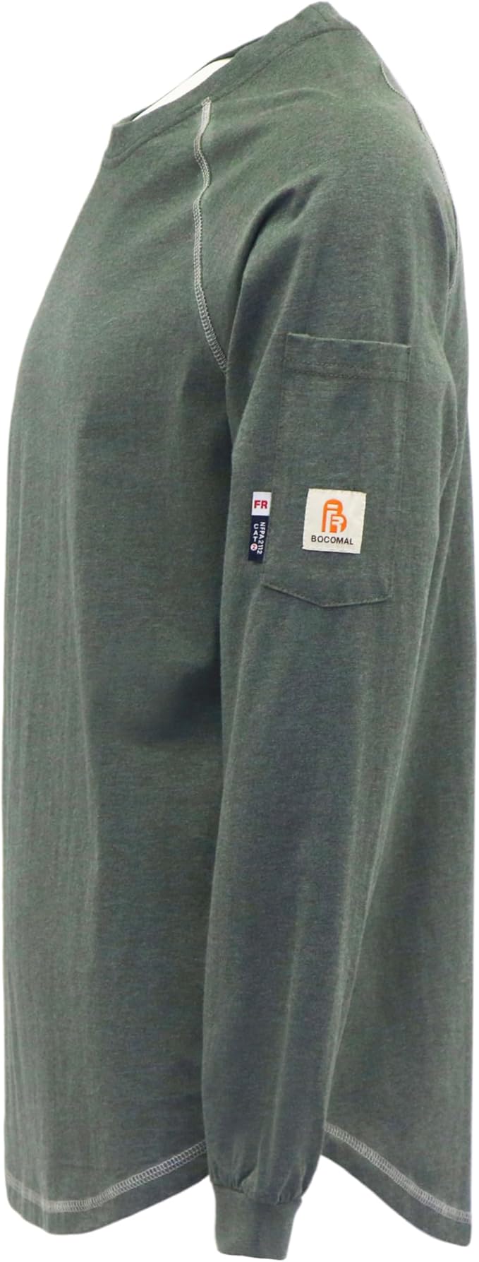 BOCOMAL FR Shirts Heather Series 6oz Flame Resistant T Shirt NFPA2112 CAT2 Fire Retardant Crew Work Shirt