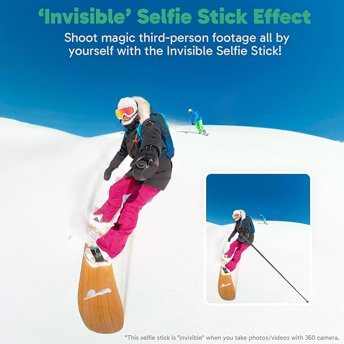 AKASO 47.2"/120cm Invisible Selfie Stick Tripod for Insta360 X5 X4 X3 Ace Pro, DJI Action Osmo 360 Pocket 3, GoPro Hero 13/12/11, AKASO 360/EK7000/EK7000 Pro, Brave 4/4 Pro, Brave 7/7 LE Action Camera