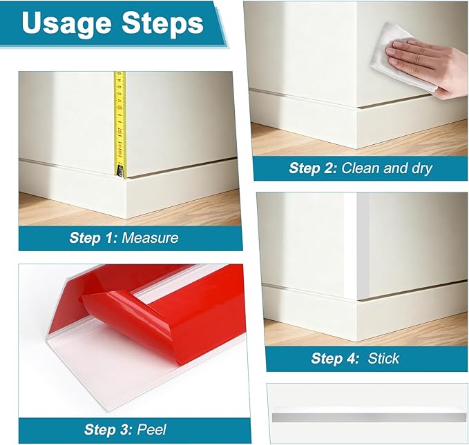 Raytano 8Pcs 45" L ×1" W Self Adhesive Metal Corner Protectors, Modern Aluminum Wall Corner Guards for Wall Door Furniture Cabinet Baseboard Frame Protection and Decoration (Size:45" x 1",White)