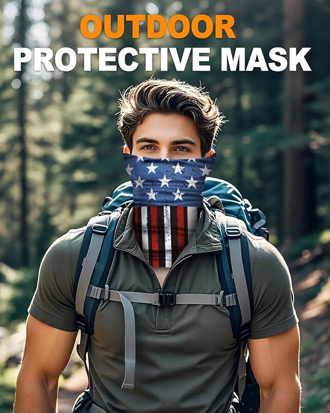4Pack Neck Gaiter for Men Women Face Cover Mask Head Wrap Balaclava Headwear Bandana Headband Magic Scarf