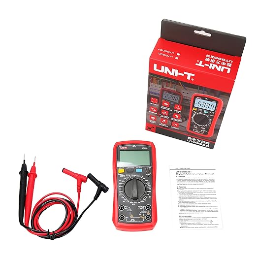 UNI-T Digital Multimeter Tester UT890D+ True RMS 6000 Counts Live Test Volt Ohm Meter, Voltage Ac Dc Current Amp Capacitor Tester hFE Diode Continuity NCV for Automotive HVAC