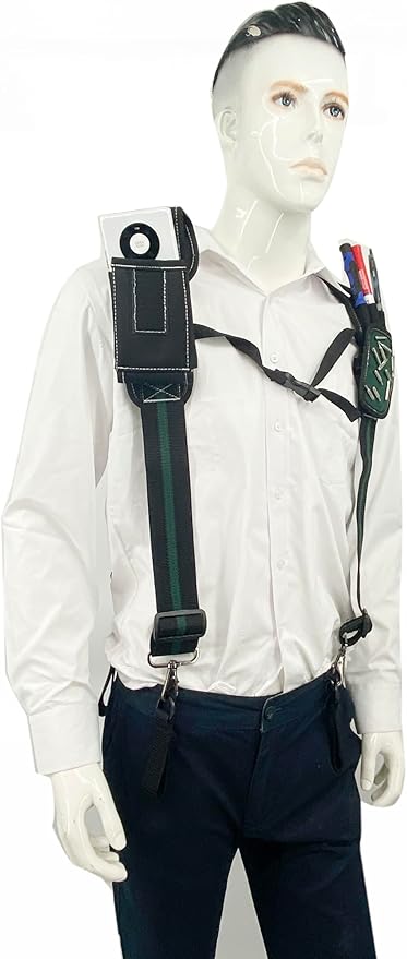 Tool Belt Suspenders for Work Belt Heavy Duty Padded with Magnetic WristBand Attachment Loops for Men
