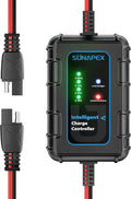 Sunapex Solar Charger Controller 12V: 10A PWM Intelligent Solar Panel Controller 12Volt with LED Display - Waterproof Smart Regulator for RV Boat Car Battery - Tailored AGM Gel LiFePO4 Battery Charger