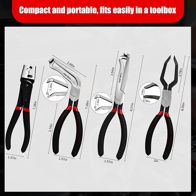 Electrical Disconnect Pliers Set – 3PC Electrical Disconnector Pliers for Cars, Fuel Line Disconnect Tool, and 1PCS Electrical Connector Plier – Automotive Electrical Tool Kit