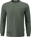 WORKWEYA Men's FR Shirts 6.5oz Lightweight Long Sleeve Flame Resistant T-Shirt NFPA 2112/CAT2