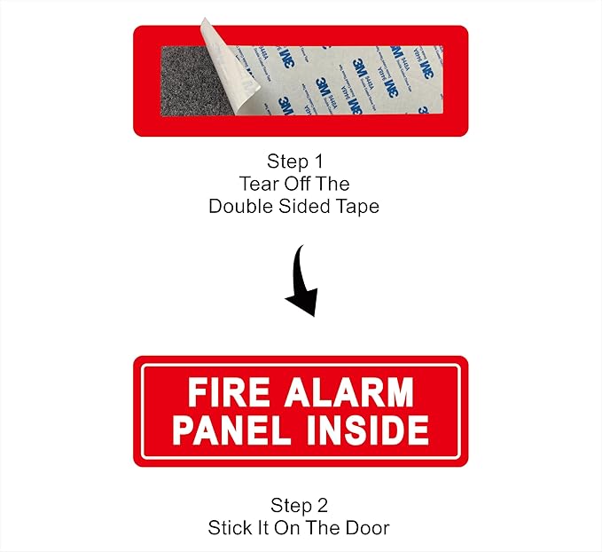 Fire Alarm Panel Inside Sign – Made from Premium Durable Acrylic Material, Super Strong Self-Adhesive, Quick Installation, Perfect for Your Business and Home (9x3 Inches, Red)