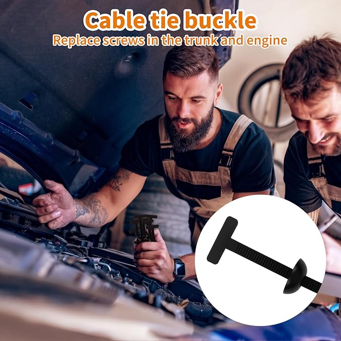 50PCS Heavy Duty Nylon Universal Cable Tie Buckle Self-Locking Nylon Zip Ties | Universal Cable Tie Buckle Holder | UV Resistant & Weatherproof Black Zipties for Automotive Repair DIY Fastening Tools