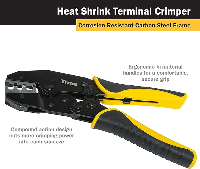 Titan 11955 Ratcheting Heat Shrink Terminal Crimper