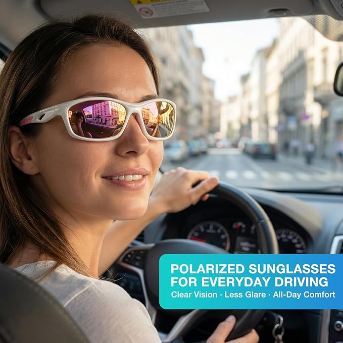 RIVBOS Polarized Sports Sunglasses Driving Sun Glasses Shades for Men Women Tr90 Frame for Cycling Fishing Running RB831