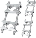 3 Pack Antenna Mast Clamp 2 inch Pole to Pole Mounting Kits Heavy Duty Mast to Mast Bracket with V Jaw Block for TV CB Ham Antenna, Weather Station, Pipes
