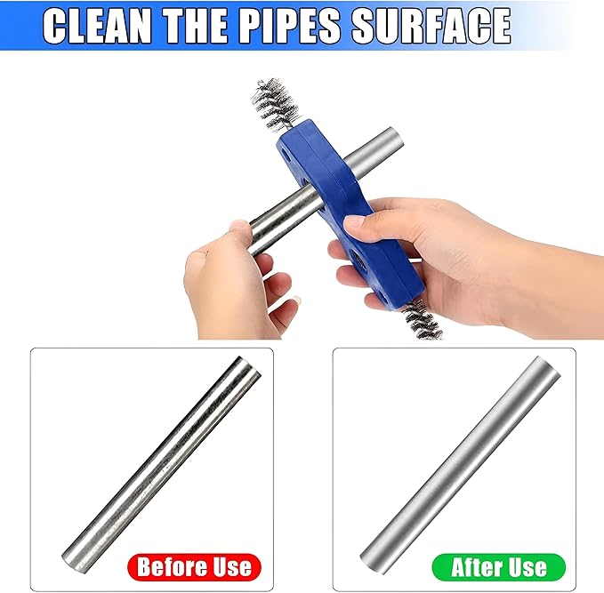 AICEL 2 Pieces Car Battery Terminal Cleaners, 4 in 1 Car Battery Cleaning Brush with Steel Wire, Anti-Corrosion Battery Terminals Machine Parts Cleaning Tools Universal for Automotive and Marine