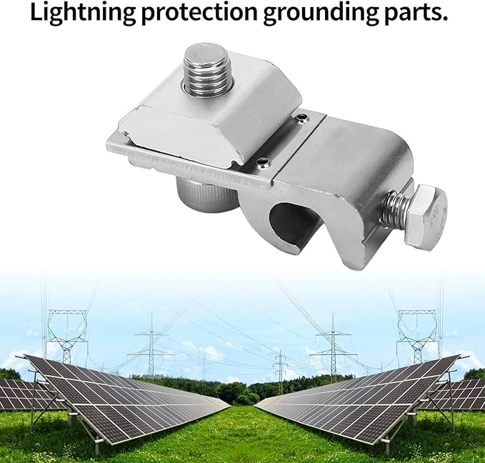 10PCS Solar Panel Mounting Brackets Standing Seam,Aluminum Alloy Grounding Lug, Solar Grounding Clips for Solar Mounting System Panel Brackets Clamps Photovoltaic Support Parts