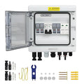 2 in 1 Out Solar Combiner Box,PV Combiner Box with 20A PV Fuse,DC 40A Circuit Breaker and Surge Protector,IP65 Solar Disconnect Switch Box for Indoor Outdoor Solar Panel System (2 in 1 Out 20A 1000V)