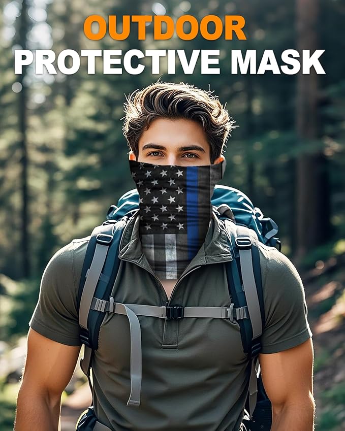 4Pack Neck Gaiter for Men Women Face Cover Mask Head Wrap Balaclava Headwear Bandana Headband Magic Scarf