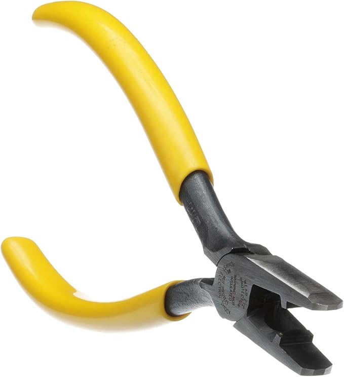 Klein Tools D234-6 Scotchlok Connector Crimping Pliers with Induction Hardened Knives, Hot-Riveted Joint and Curved Handles , Yellow Small