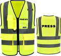 Reflective Security Safety Vests Heavy Duty with 7 Pockets and Front Zipper
