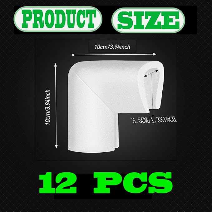 Havihaki 12Pcs Foam Corner Protectors For Moving TV, Picture Frame, Mirror, Frame Edge Protection Corners for Artworks Shipping, Packing Material